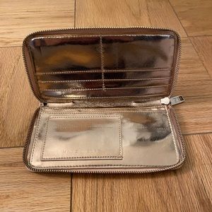 Marc Jacobs Rose Gold Quilted Metallic Wallet